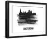 Amsterdam Skyline Brush Stroke - Black II-NaxArt-Framed Art Print