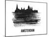 Amsterdam Skyline Brush Stroke - Black II-NaxArt-Mounted Art Print