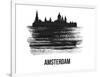 Amsterdam Skyline Brush Stroke - Black II-NaxArt-Framed Art Print