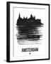 Amsterdam Skyline Brush Stroke - Black-NaxArt-Framed Art Print