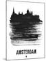 Amsterdam Skyline Brush Stroke - Black-NaxArt-Mounted Art Print