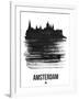 Amsterdam Skyline Brush Stroke - Black-NaxArt-Framed Art Print