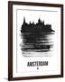 Amsterdam Skyline Brush Stroke - Black-NaxArt-Framed Art Print