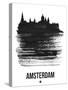 Amsterdam Skyline Brush Stroke - Black-NaxArt-Stretched Canvas