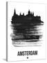 Amsterdam Skyline Brush Stroke - Black-NaxArt-Stretched Canvas