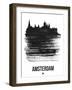 Amsterdam Skyline Brush Stroke - Black-NaxArt-Framed Art Print