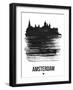 Amsterdam Skyline Brush Stroke - Black-NaxArt-Framed Art Print