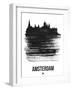 Amsterdam Skyline Brush Stroke - Black-NaxArt-Framed Art Print