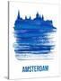 Amsterdam Skyline Brush Stroke - Blue-NaxArt-Stretched Canvas