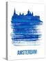 Amsterdam Skyline Brush Stroke - Blue-NaxArt-Stretched Canvas