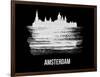 Amsterdam Skyline Brush Stroke - White-NaxArt-Framed Art Print