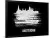 Amsterdam Skyline Brush Stroke - White-NaxArt-Framed Art Print