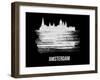 Amsterdam Skyline Brush Stroke - White-NaxArt-Framed Art Print