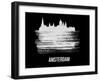 Amsterdam Skyline Brush Stroke - White-NaxArt-Framed Art Print