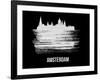 Amsterdam Skyline Brush Stroke - White-NaxArt-Framed Art Print