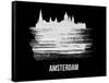 Amsterdam Skyline Brush Stroke - White-NaxArt-Framed Stretched Canvas