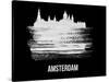 Amsterdam Skyline Brush Stroke - White-NaxArt-Stretched Canvas