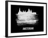 Amsterdam Skyline Brush Stroke - White-NaxArt-Framed Art Print