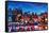 Amsterdam Skyline with Canal at Night-Martina Bleichner-Framed Stretched Canvas