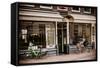 Amsterdam Storefront with Bikes-Erin Berzel-Framed Stretched Canvas