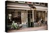 Amsterdam Storefront with Bikes-Erin Berzel-Stretched Canvas