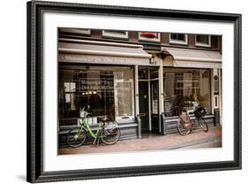 Amsterdam Storefront with Bikes-Erin Berzel-Framed Photographic Print