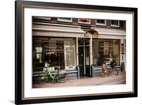 Amsterdam Storefront with Bikes-Erin Berzel-Framed Photographic Print