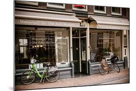 Amsterdam Storefront with Bikes-Erin Berzel-Mounted Photographic Print