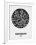 Amsterdam Street Map Black and White-NaxArt-Framed Art Print