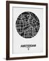 Amsterdam Street Map Black and White-NaxArt-Framed Art Print