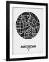 Amsterdam Street Map Black and White-NaxArt-Framed Art Print