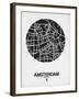 Amsterdam Street Map Black and White-NaxArt-Framed Art Print