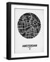 Amsterdam Street Map Black and White-NaxArt-Framed Art Print