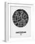 Amsterdam Street Map Black and White-NaxArt-Framed Art Print