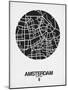 Amsterdam Street Map Black and White-NaxArt-Mounted Art Print