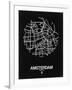 Amsterdam Street Map Black-NaxArt-Framed Art Print