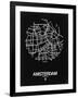 Amsterdam Street Map Black-NaxArt-Framed Art Print