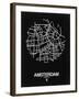 Amsterdam Street Map Black-NaxArt-Framed Art Print