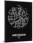 Amsterdam Street Map Black-NaxArt-Mounted Art Print