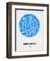 Amsterdam Street Map Blue-NaxArt-Framed Art Print