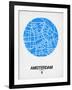 Amsterdam Street Map Blue-NaxArt-Framed Art Print