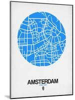 Amsterdam Street Map Blue-NaxArt-Mounted Art Print