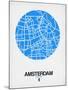 Amsterdam Street Map Blue-NaxArt-Mounted Art Print