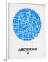 Amsterdam Street Map Blue-NaxArt-Framed Art Print