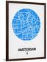 Amsterdam Street Map Blue-NaxArt-Framed Art Print