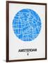 Amsterdam Street Map Blue-NaxArt-Framed Art Print