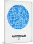 Amsterdam Street Map Blue-NaxArt-Mounted Art Print