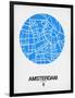 Amsterdam Street Map Blue-NaxArt-Framed Art Print