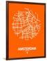 Amsterdam Street Map Orange-NaxArt-Framed Art Print