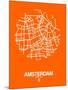 Amsterdam Street Map Orange-NaxArt-Mounted Art Print